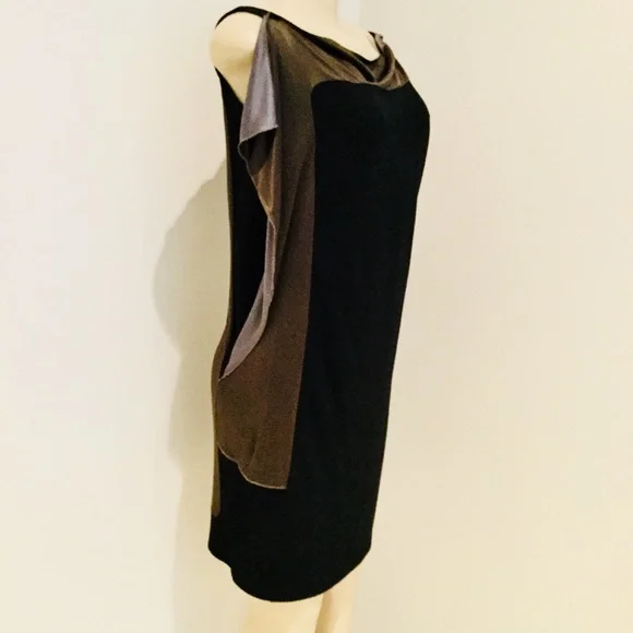 BALENCIAGA SATIN-TRIMMED MIDI DRESS